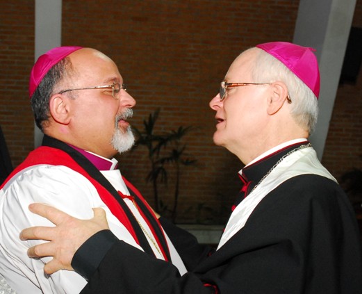 Bispo Maurício Andrade e o Cardial Odilo Scherer